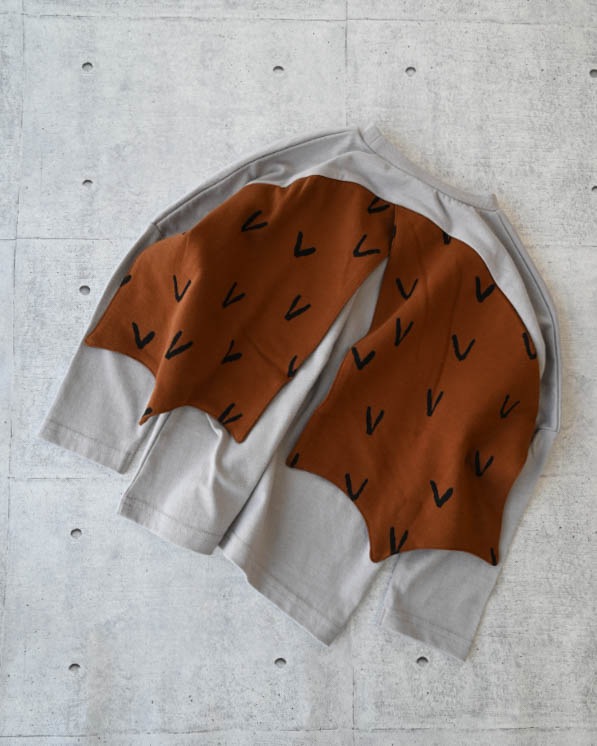 【ニコフラート】プテラノドンロングＴシャツ / グレー