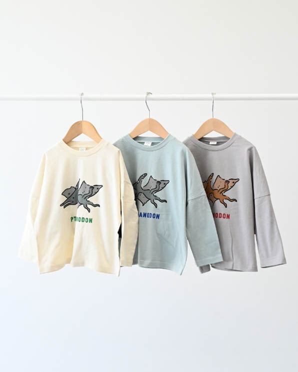 【ニコフラート】プテラノドンロングＴシャツ / グレー