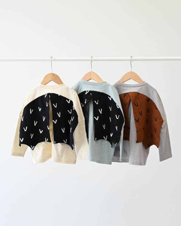 【ニコフラート】プテラノドンロングＴシャツ / グレー