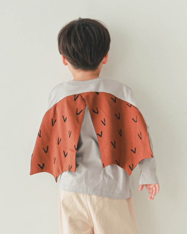 【ニコフラート】プテラノドンロングＴシャツ / グレー