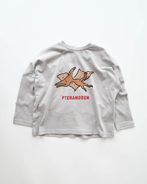【ニコフラート】プテラノドンロングＴシャツ / グレー