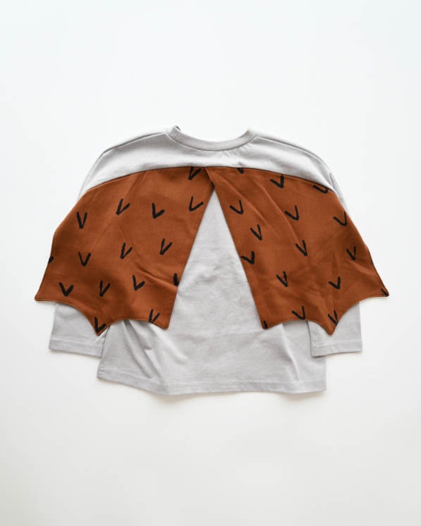 【ニコフラート】プテラノドンロングＴシャツ / グレー