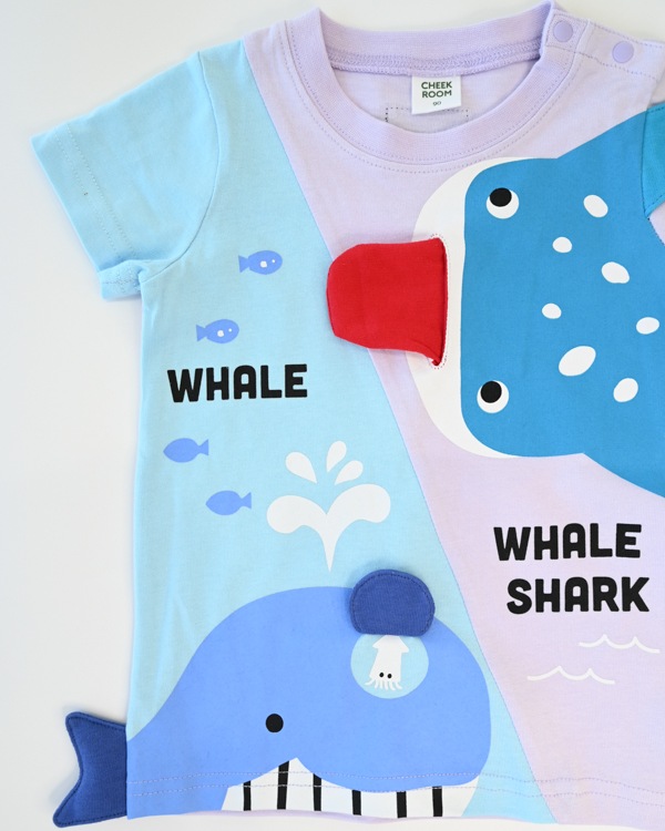 【26SS】くじらとさめ Tシャツ / パープル