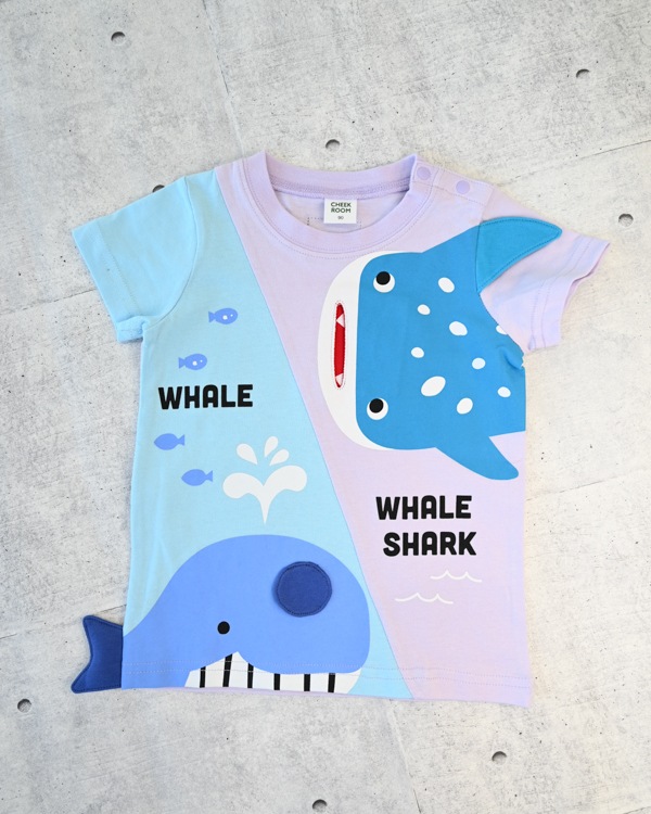 【26SS】くじらとさめ Tシャツ / パープル