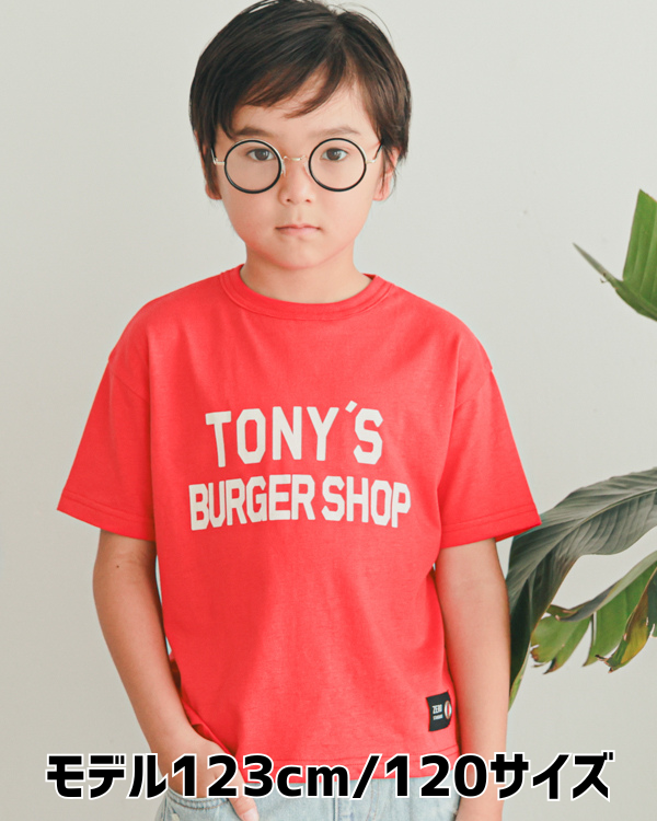 【ゼロスタンダード】TONY'S BURGER SHOP Tシャツ / レッド