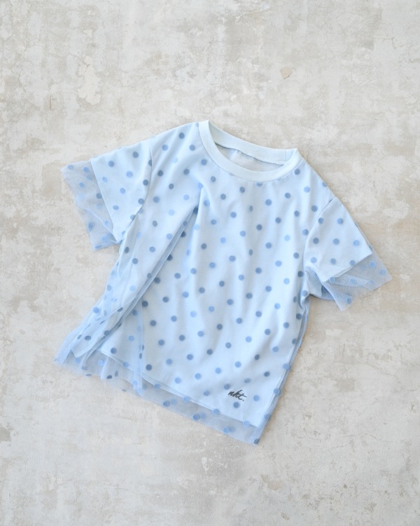 【エヌエイチティー】ドットチュール Tシャツ / サックス