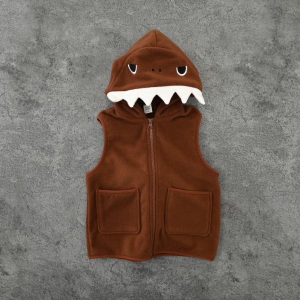 【25FW】恐竜 フリースベスト / ブラウン