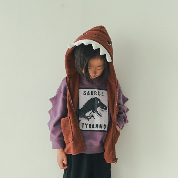 【25FW】恐竜 フリースベスト / ブラウン