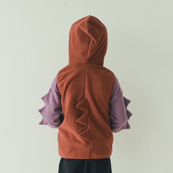 【25FW】恐竜 フリースベスト / ブラウン