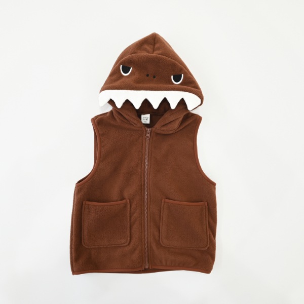 【25FW】恐竜 フリースベスト / ブラウン