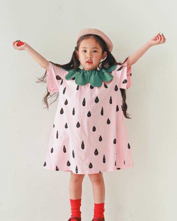【26PS】いちごワンピース / ピンク