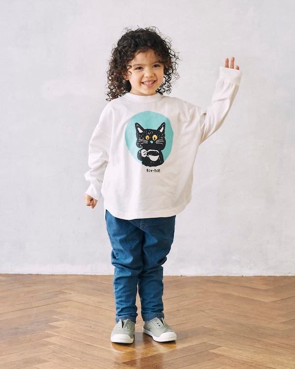 【フォブ】F/B CAT L/S Tシャツ / ホワイト