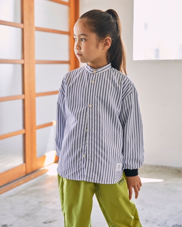 【ジェネレーター】ストライプシャツ / グレー