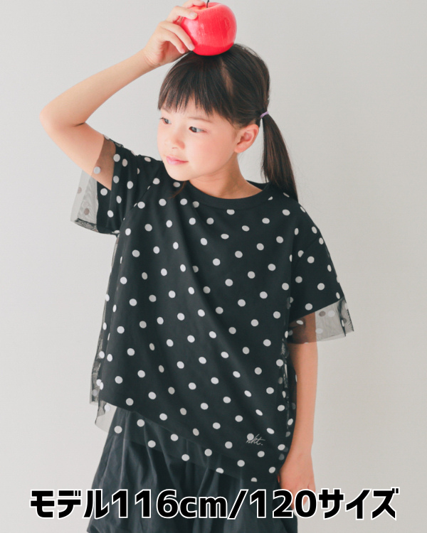 【エヌエイチティー】ドットチュール Tシャツ / ブラック