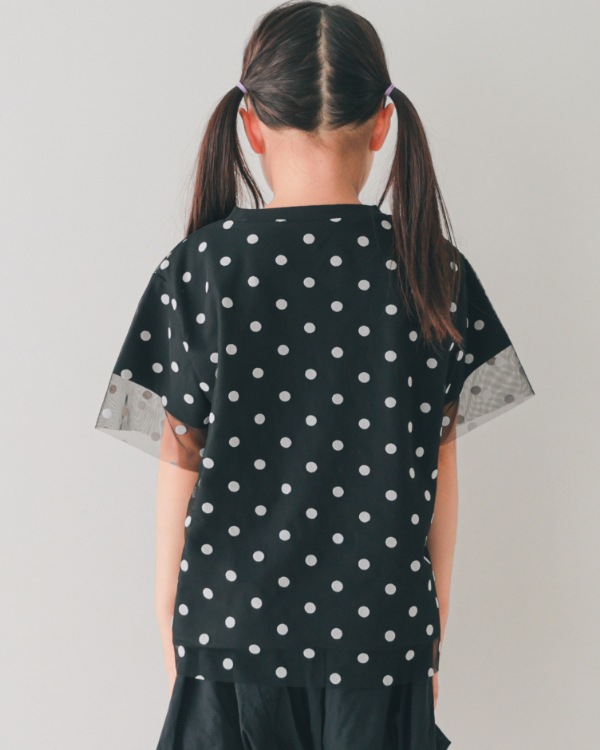 【エヌエイチティー】ドットチュール Tシャツ / ブラック