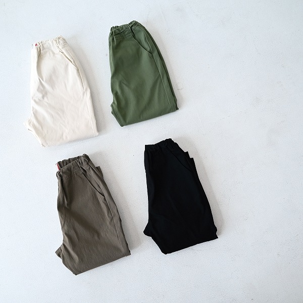 【定番】テーパードスリムパンツ/ カーキ