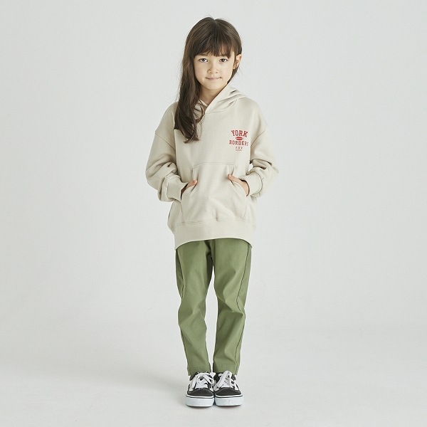 【定番】テーパードスリムパンツ/ カーキ