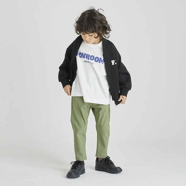 【定番】テーパードスリムパンツ/ カーキ