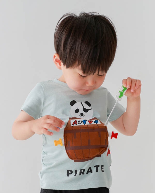 【チークルーム】パンダひげTシャツ / サックス