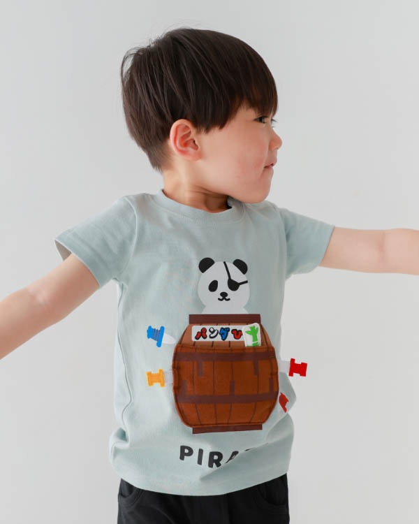 【チークルーム】パンダひげTシャツ / サックス