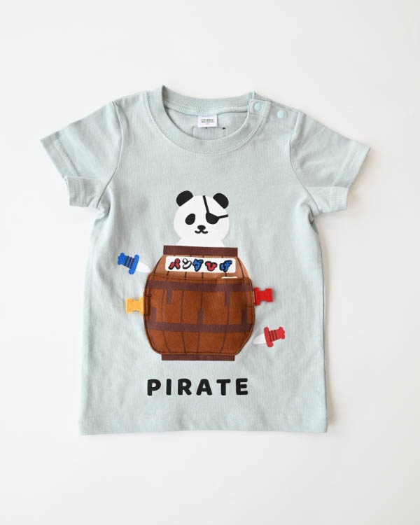 【チークルーム】パンダひげTシャツ / サックス