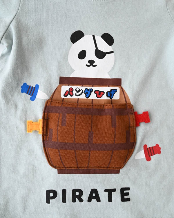【チークルーム】パンダひげTシャツ / サックス