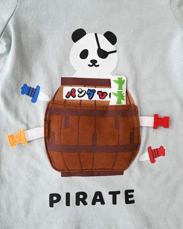 【チークルーム】パンダひげTシャツ / サックス