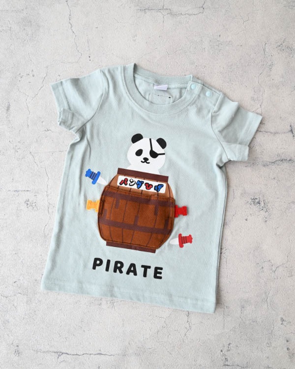 【チークルーム】パンダひげTシャツ / サックス