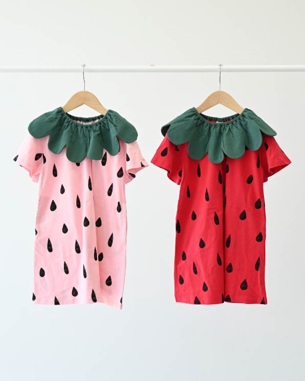 【ニコフラート】いちごワンピース / レッド