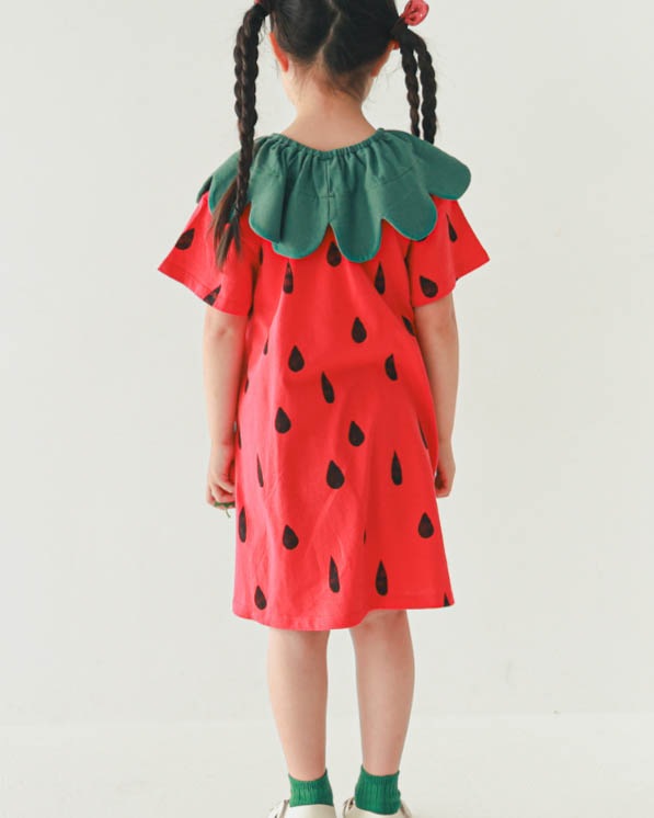 【ニコフラート】いちごワンピース / レッド