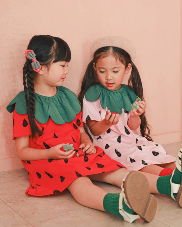 【ニコフラート】いちごワンピース / レッド