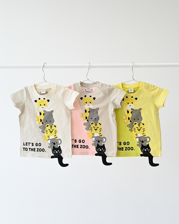 【チークルーム】アニマルズ Tシャツ / ライトグリーン