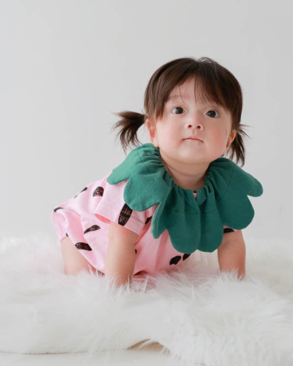 【26PS】いちごロンパース / ピンク