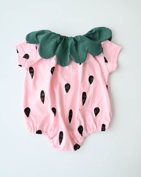 【26PS】いちごロンパース / ピンク