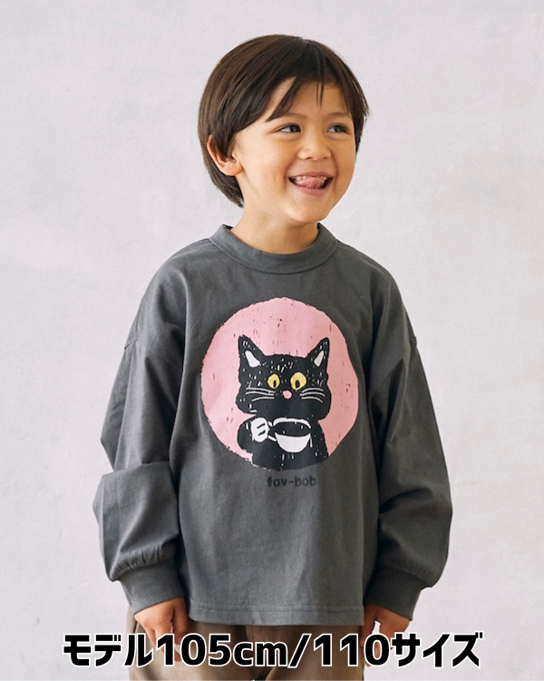 【フォブ】F/B CAT L/S Tシャツ / チャコールグレー