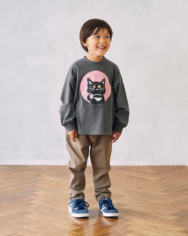 【フォブ】F/B CAT L/S Tシャツ / チャコールグレー