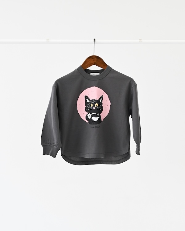 【フォブ】F/B CAT L/S Tシャツ / チャコールグレー