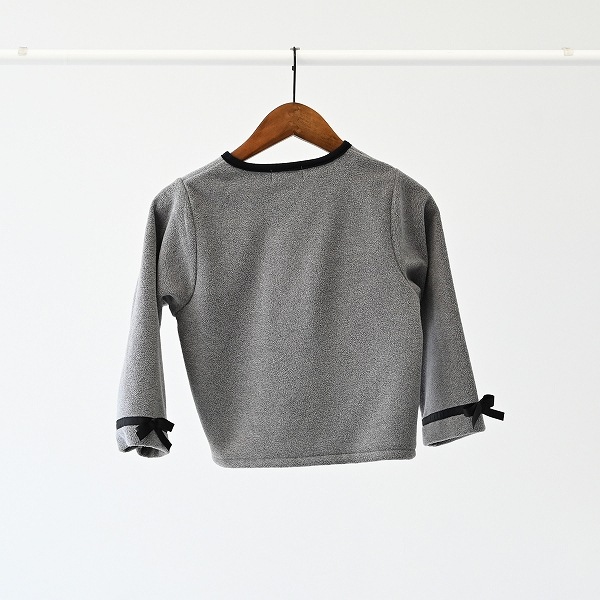 【25FW】フリースリボンカーディガン / ブラック