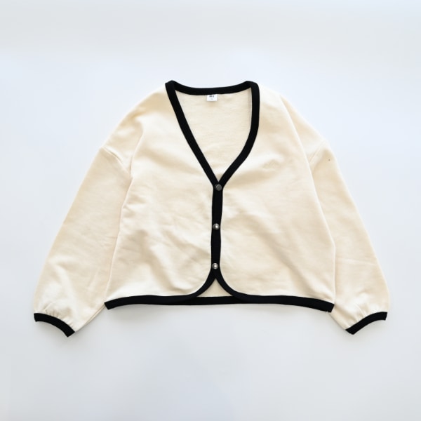 【25FW】配色 ドルマンカーディガン / アイボリー