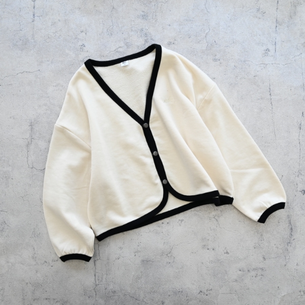 【25FW】配色 ドルマンカーディガン / アイボリー