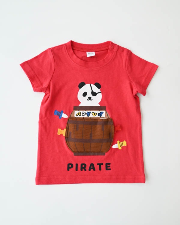 【チークルーム】パンダひげTシャツ / レッド