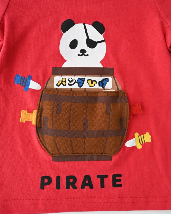 【チークルーム】パンダひげTシャツ / レッド