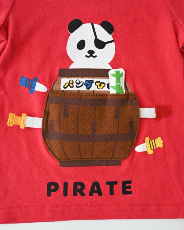 【チークルーム】パンダひげTシャツ / レッド