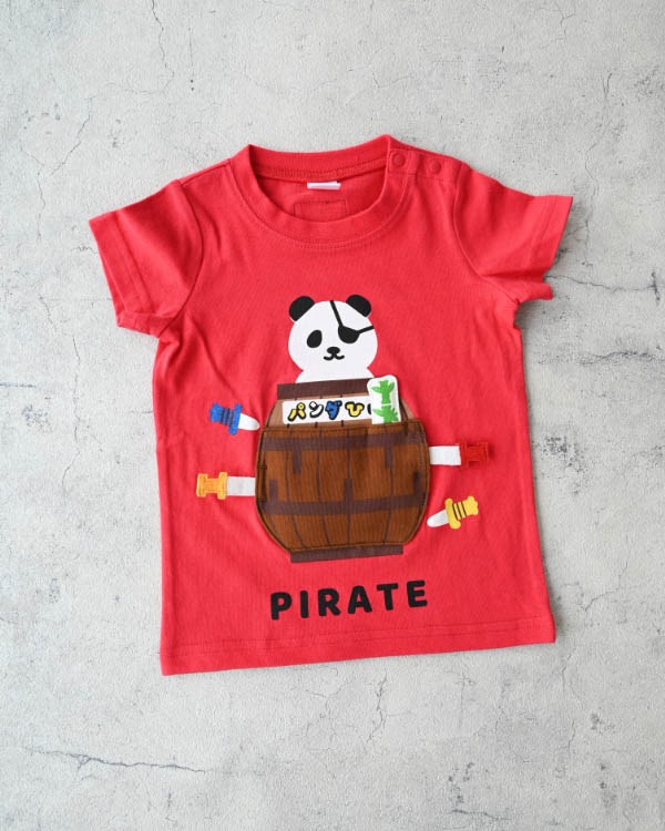 【チークルーム】パンダひげTシャツ / レッド