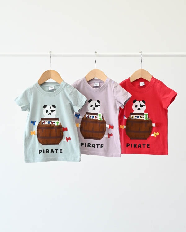 【チークルーム】パンダひげTシャツ / レッド