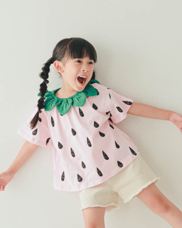 【ニコフラート】いちご・パインなりきり Tシャツ / ピンク