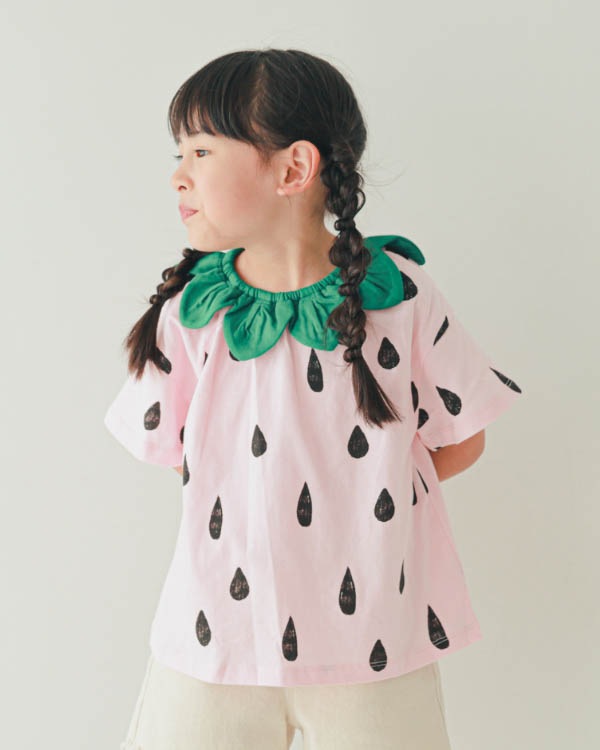 【ニコフラート】いちご・パインなりきり Tシャツ / ピンク