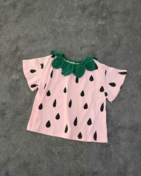 【ニコフラート】いちご・パインなりきり Tシャツ / ピンク