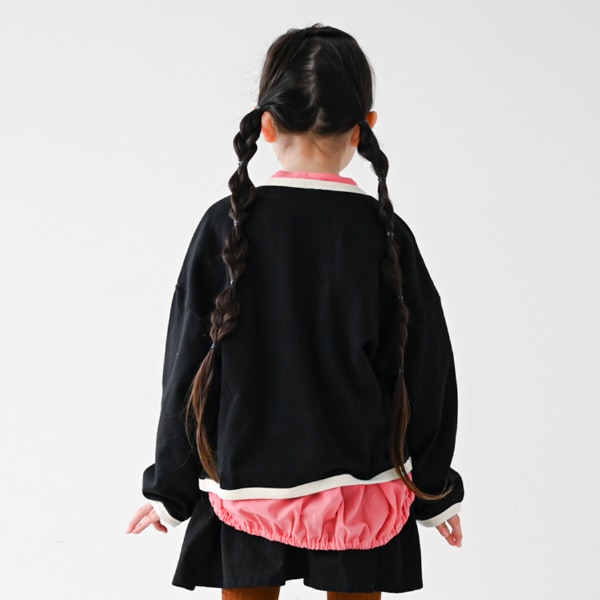 【25FW】配色 ドルマンカーディガン / ブラック