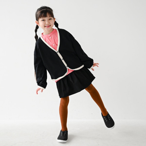 【25FW】配色 ドルマンカーディガン / ブラック